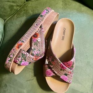 Johnny Was Jenna X Band Leather Sandal - Multicolor